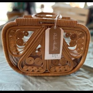 Pink Haley rattan bag